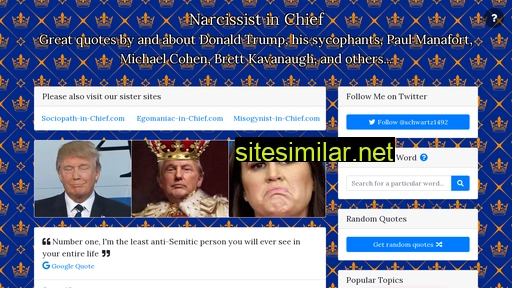 Narcissist-in-chief similar sites