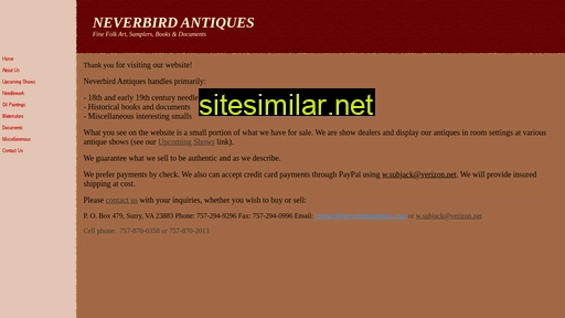 neverbirdantiques.com alternative sites