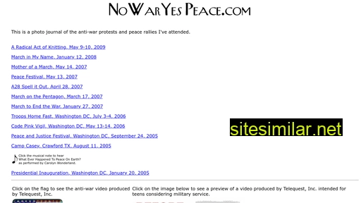 nowaryespeace.com alternative sites