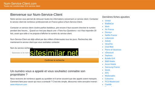 Num-service-client similar sites