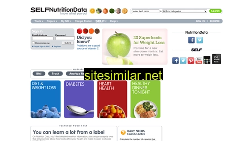 nutritiondata.self.com alternative sites
