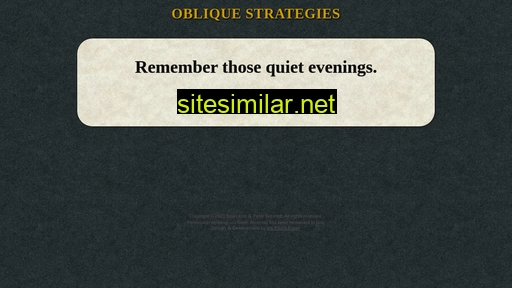oblique-strategies.com alternative sites