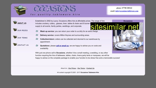 Occasions-tableware similar sites