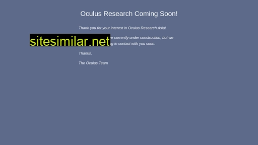 oculusresearchasia.com alternative sites