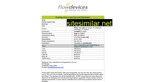 Oemflowmeters similar sites