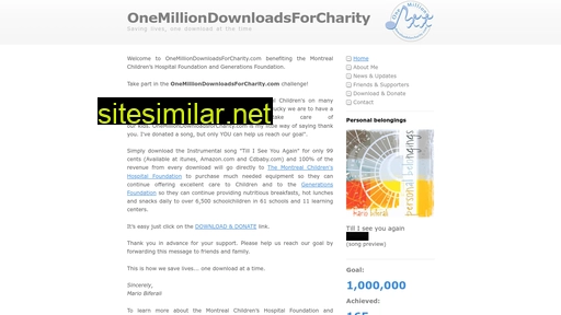 Onemilliondownloadsforcharity similar sites