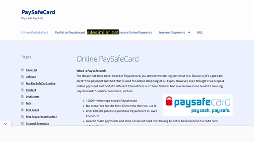 Online-paysafecard similar sites