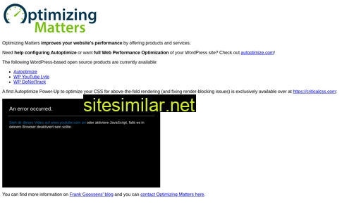 optimizingmatters.com alternative sites