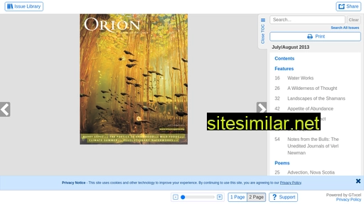 Orionmagazine-digital similar sites