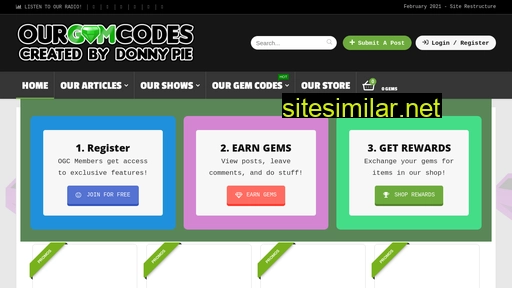 ourgemcodes.com alternative sites