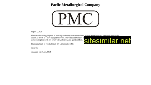 pacificmetallurgical.com alternative sites