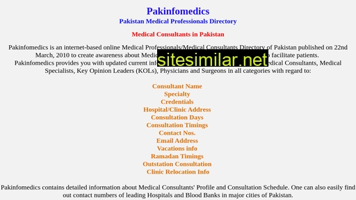 Pakinfomedics similar sites