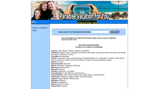 paradisevacationforyou.com alternative sites