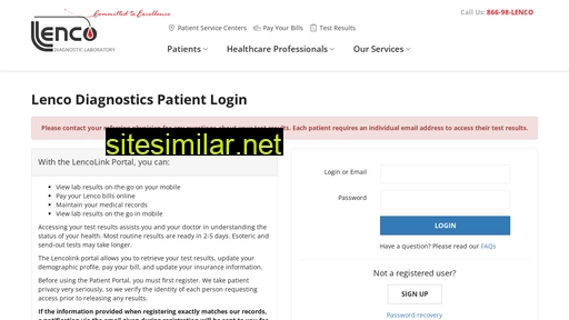 patients.lencolink.com alternative sites