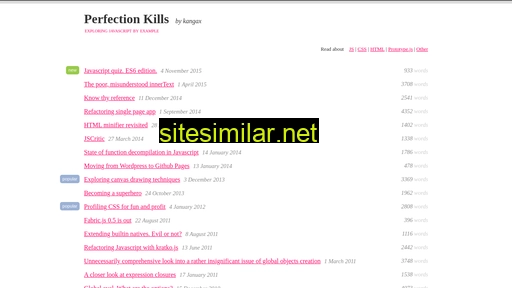 perfectionkills.com alternative sites
