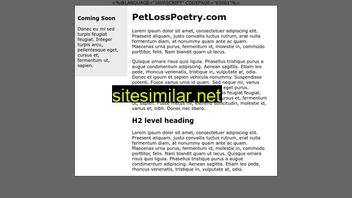 petlosspoetry.com alternative sites