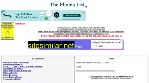 phobialist.com alternative sites