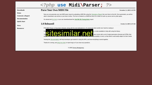 Phpmidiparser similar sites