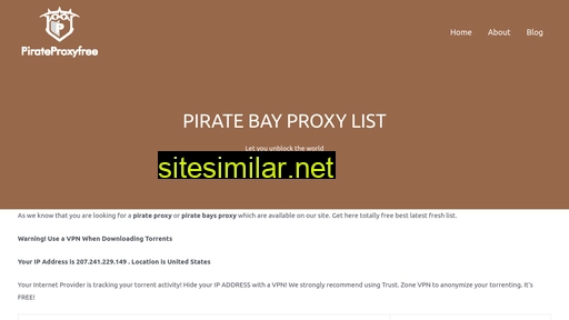 pirateproxyfree.com alternative sites