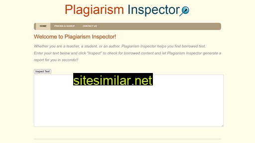 Plagiarisminspector similar sites