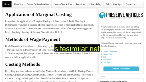 Preservearticles similar sites