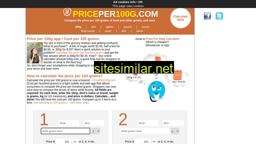 priceper100g.com alternative sites