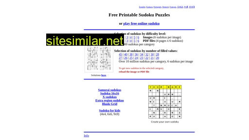 Printable-sudoku-puzzles similar sites