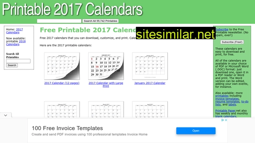 printable2017calendars.com alternative sites