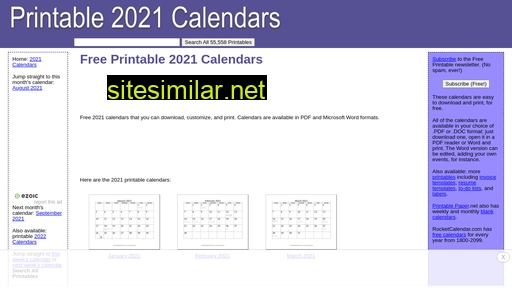 printable2021calendars.com alternative sites