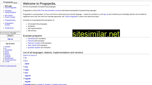 Progopedia similar sites