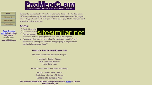 promediclaim.com alternative sites
