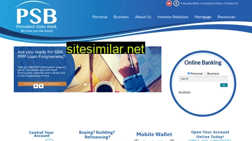 providentstatebank.com alternative sites