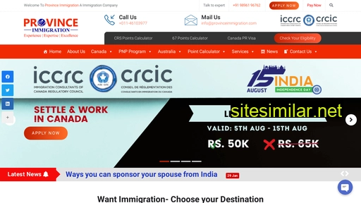provinceimmigration.com alternative sites