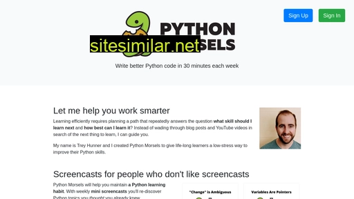 pythonmorsels.com alternative sites