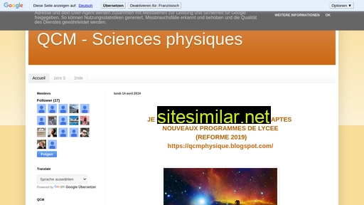 Qcm-sciencesphysiques similar sites