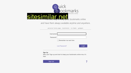 Quickbookmarks similar sites