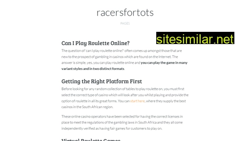 Racersfortots similar sites