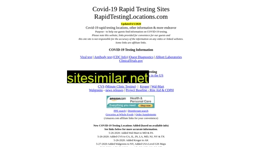 Rapidtestinglocations similar sites