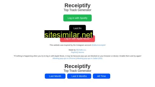 Receiptify similar sites