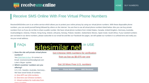 receivesmsonline.com alternative sites