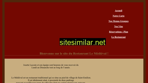restaurantlemedieval-stemilion.com alternative sites