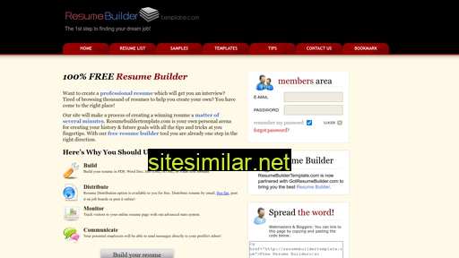 resumebuildertemplate.com alternative sites
