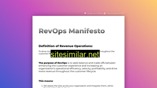 Revopsmanifesto similar sites