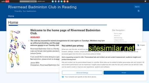 rivermeadbadmintonclub.com alternative sites