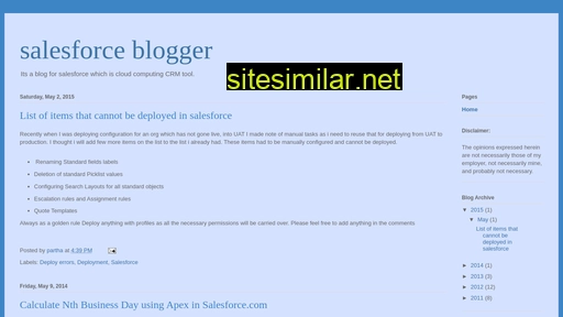 Salesforceblogger similar sites