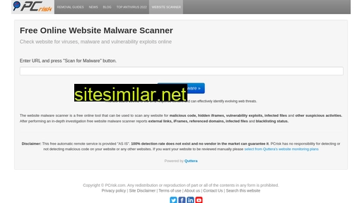 scanner.pcrisk.com alternative sites