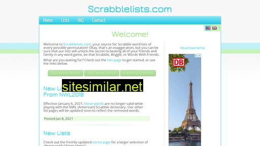 scrabblelists.com alternative sites