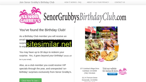 senorgrubbysbirthdayclub.com alternative sites