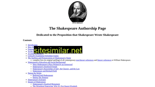 shakespeareauthorship.com alternative sites