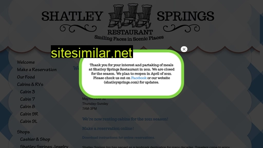 shatleysprings.com alternative sites